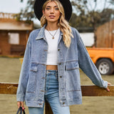 Drune | Klassisches Weinlese Denim Jacke für Damen – Helles Blau