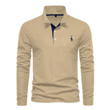 Herren-Poloshirt mit langem ärmelschnitt | Alltagstauglich – Khaki