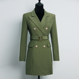 Stilvolles Einfarbiges Blazer-Kleid - Celeste – Dunkelgrün