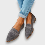 Velira – Elegante Loafer aus Velours – Grau