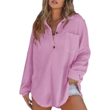 KATHRYN™ – Luftige V-Ausschnitt Knopf-Bluse – Lila