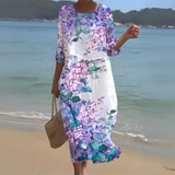 Alina – Fließendes Midi-Kleid – Lila