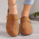 Mira - Orthopädische Damen-Clogs mit Lochmuster und Komfortsohle – Braun