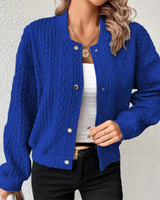 HELENE – Damen-Pulloverjacke – Elegante Strickjacke im Stilvollen Design – Blau
