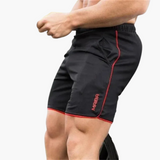 Schnelltrocknende Badeshorts - Herren Schwimmshorts mit Stretch – Schwarzrot