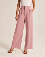 Ruth - Elegante Hose mit weitem Bein für Damen – Rosa