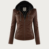 Monika™ | Robuste und elegante Lederjacke – Dunkelbraun