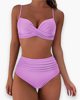 Damen Hochtailliertes Bikini Set | Stilvoll und Schmeichelhaft – Hellviolett