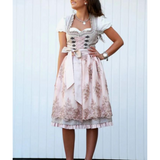 Damen Elegante Oktoberfest Dirndl Kleid – Rosa / Grau