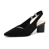 Dannon - Stilvolle Slingback-Absatzsandalen – Schwarz