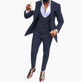 Herren Anzugset mit Weste und atmungsaktivem Blazer – Marineblau