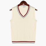 V-Ausschnitt Strickweste für Herren - Ärmellose Mode – Beige