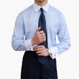 Old Money Herren - Hemd mit klassischem Streifenmuster – Hellblau