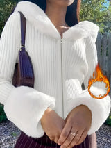 Damiana | Stylisches & Bequemes V-Ausschnitt Sweatshirt für den Alltag – Weiß