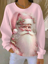 Hanne - Weihnachtsstrickpullover mit Weihnachtsmannmotiv – Mehrfarbig
