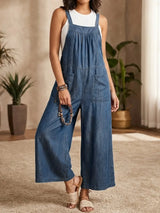 Solmira | Lässiger Denim-Jumpsuit mit Trägern – Dunkelblau