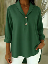 Claire - Bluse mit weicher Haptik und V-Ausschnitt – Grün
