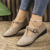 Nannie - Bequeme orthopädische Mokassins Mit Schnalle – Khaki