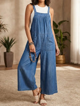 Solmira | Lässiger Denim-Jumpsuit mit Trägern – Blau
