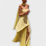 Goldie - Chiffon Maxi Dress – Gelb