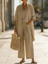 Rilara - dreiteiliges Loungewear-Set – Khaki