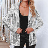 Deitra - Eleganter Blazer-Anzug mit funkelnden Pailletten – Silber