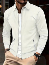 Herren Übergangsjacke Reißverschluss | Schmaler Schnitt – Weiß