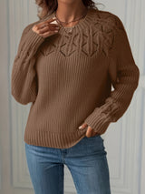 Nasia – Eleganter Langarmpullover – Braun