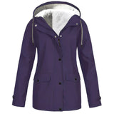 Cozyshield | mit fleece gefütterte, wasserdichte regenjacke für herbst/winter – Lila