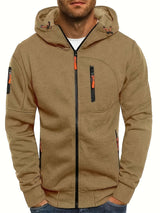 Activezip – sportlicher kapuzenpullover mit reißverschluss – Braun