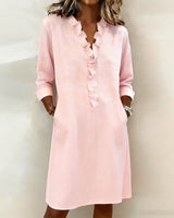 Dorelle - Luftiges Rüschen-Shirtkleid aus Leinen-Mix – Pink