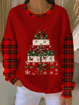 Emma - Weihnachts-Pullover mit Geschenke-Print – Mehrfarbig