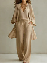 Sirelda - Lässiges dreiteiliges Set – Khaki