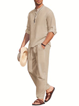 Weißes Leinen-Set - Max – Beige