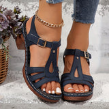 Bridget | Blockabsatz Atmungsaktiv Sandalen – Marineblau