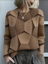 Sanae - Trendy Alltags-Pullover – Braun