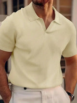 Casual Herrenpolo ohne Knopf – Khaki