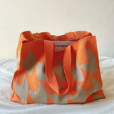 Unisex Shopper Tasche Canvas Strukturierter Look Lässig – Orange