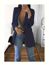 Lässiger lyra-blazer in ubergröße – Blau