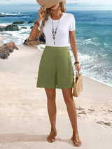 Marlene | Elastischer Bund Shorts – Grün