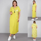 Filiz – Langes, Stilvolles Kleid Mit Kapuze – Gelb