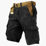 Herren-Cargo-Shorts im Vintage-Stil und Cargo-Taschen – Schwarz