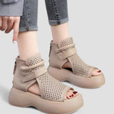 Eden | Vintage-Plateausandalen – Beige