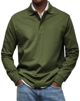 Felix | Luxus Langarm-Poloshirt – Army green