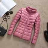 Thessa - warme wattierte jacke für damen – Rosa