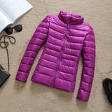 Thessa - warme wattierte jacke für damen – Lila