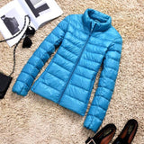 Thessa - warme wattierte jacke für damen – Blau