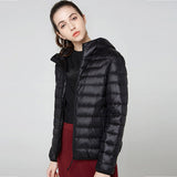 Thessa - warme wattierte jacke für damen – Schwarz