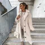 Stilvolle, weiche teddy-jacke – Weiß
