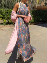 Delly - Bohemian Stil Zweiteiliges Kleid – Rosa